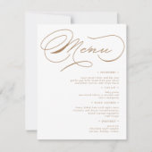 Carte de menu Mariage de typographie de luxe (Devant)