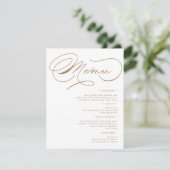Carte de menu Mariage de typographie de luxe (Debout devant)