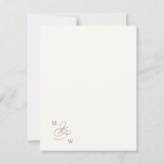 Carte de menu Mariage de typographie de luxe (Dos)