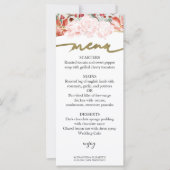 Carte de menu Mariage d'hiver Aquarelle dorée Flor (Devant)