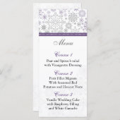carte de menu mariage d'hiver violet gris (Devant / Derrière)