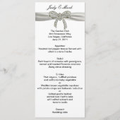 Carte de menu Mariage Diamond Bow (Devant)