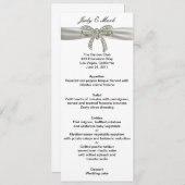 Carte de menu Mariage Diamond Bow (Devant / Derrière)