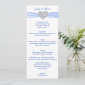 Carte de menu Mariage Diamond Heart Blue (Debout devant)