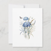 Carte de menu Mariage Dusty Blue Fleur sauvage (Dos)