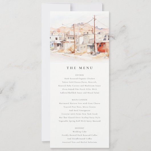 Carte de menu Mariage El Paso Texas City Scape (Devant)