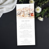 Carte de menu Mariage El Paso Texas City Scape