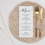 carte de menu mariage élégant en noir et blanc<br><div class="desc">design noir et blanc. La couleur et le texte peuvent être personnalisés.</div>