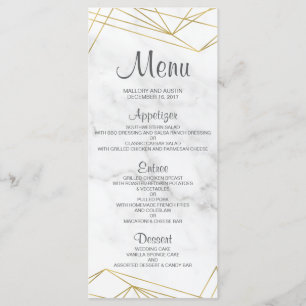 Carte de menu Mariage Elégant et Géométrique en ma