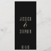 Carte de menu mariage Elegant Gold et Black (Dos)