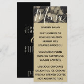 Carte de menu mariage Elegant Gold et Black (Devant / Derrière)