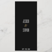 Carte de menu mariage Elegant Gold et Black (Dos)