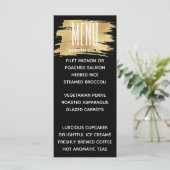 Carte de menu mariage Elegant Gold et Black (Debout devant)