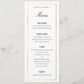 Carte de menu mariage élégante Gold Border (Devant)