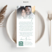 Carte de menu Mariage Emerald Gold Florals