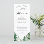 Carte de menu Mariage en bois couleur aquarelle ro (Debout devant)