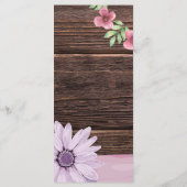 Carte de menu mariage en bois rustique (Dos)