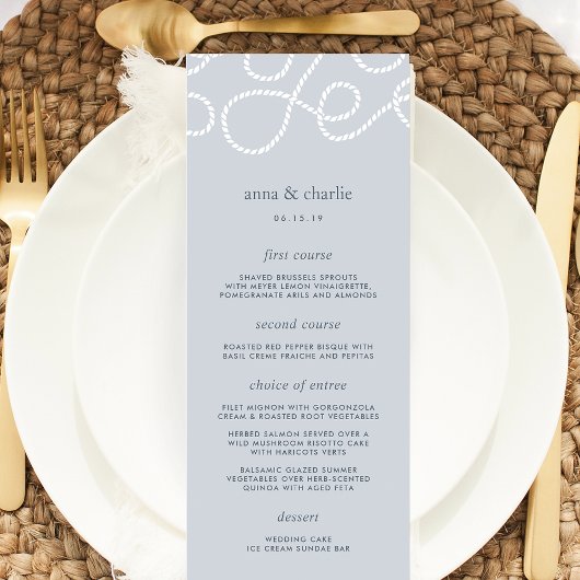Carte de menu Mariage en état de marche | Brume
