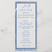 Carte de menu Mariage en marbre bleu et gris (Devant)