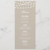 Carte de menu Mariage Été Éclairage Chaîne (Devant)