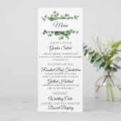 Carte de menu Mariage Eucalyptus Bouquet (Debout devant)
