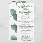 Carte de menu Mariage Eucalyptus Bouquet (Devant / Derrière)