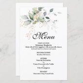 Carte de menu mariage Eucalyptus Green (Devant / Derrière)
