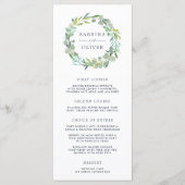 Carte de menu Mariage Eucalyptus Wreath (Devant)