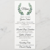 Carte de menu Mariage Eucalyptus Wreath (Devant)
