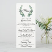 Carte de menu Mariage Eucalyptus Wreath (Debout devant)