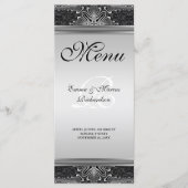 Carte de menu Mariage Exotic Black Baroque (Devant)