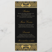Carte de menu Mariage Exotic Black & Gold Tribal B (Dos)