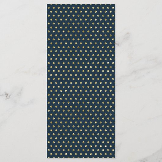 Carte de menu Mariage Faux Gold Leaf modifiable co (Dos)