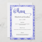 Carte de menu mariage Feuille vert (Devant)