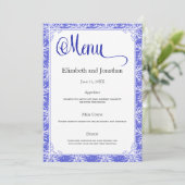 Carte de menu mariage Feuille vert (Debout devant)