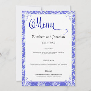 Carte de menu mariage Feuille vert