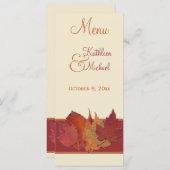 Carte de menu Mariage Feuilles II Automne (Devant / Derrière)