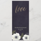 Carte de menu Mariage Fleurs de nuit d'été (Dos)