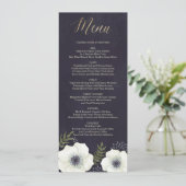 Carte de menu Mariage Fleurs de nuit d'été (Debout devant)