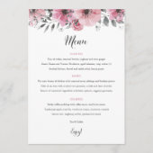 Carte de menu Mariage Floral Boho (Devant)