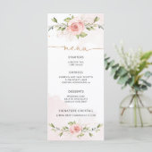 Carte de menu mariage floral floral floral (Debout devant)
