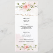 Carte de menu mariage floral floral floral (Devant)