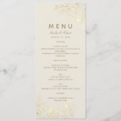 Carte de menu Mariage Floral Ivory Gold (Devant)