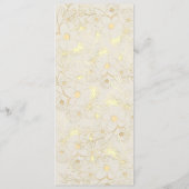 Carte de menu Mariage Floral Ivory Gold (Dos)