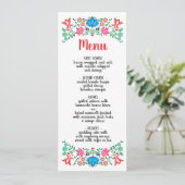 Carte de menu Mariage Floral mexicain Gold Foil (Debout devant)