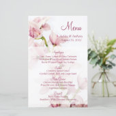 Carte de menu Mariage floral pour orchidée rose Cy (Debout devant)