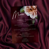 Carte de menu Mariage floral rustique foncé + Mood
