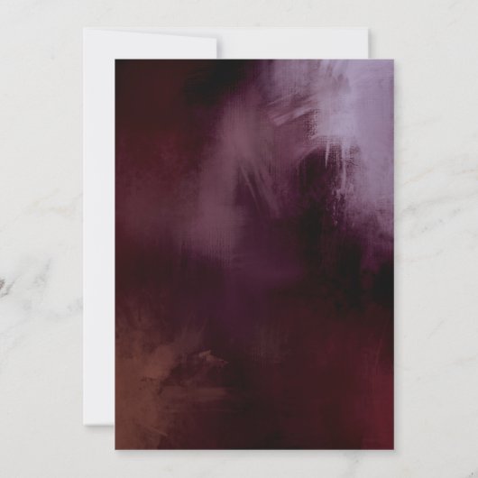 Carte de menu Mariage floral rustique foncé + Mood (Dos)