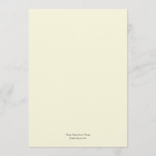 Carte de menu Mariage Floral Watercolor (Dos)