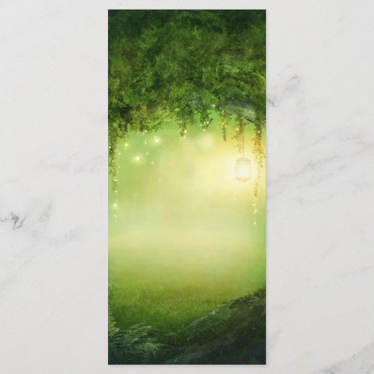 Carte de menu Mariage Forêt et Lumières enchantées (Dos)